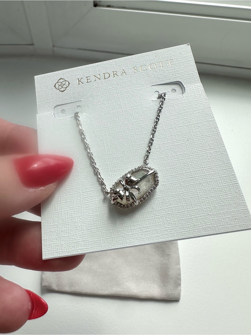 Kendra Scott Silver Bow Necklace